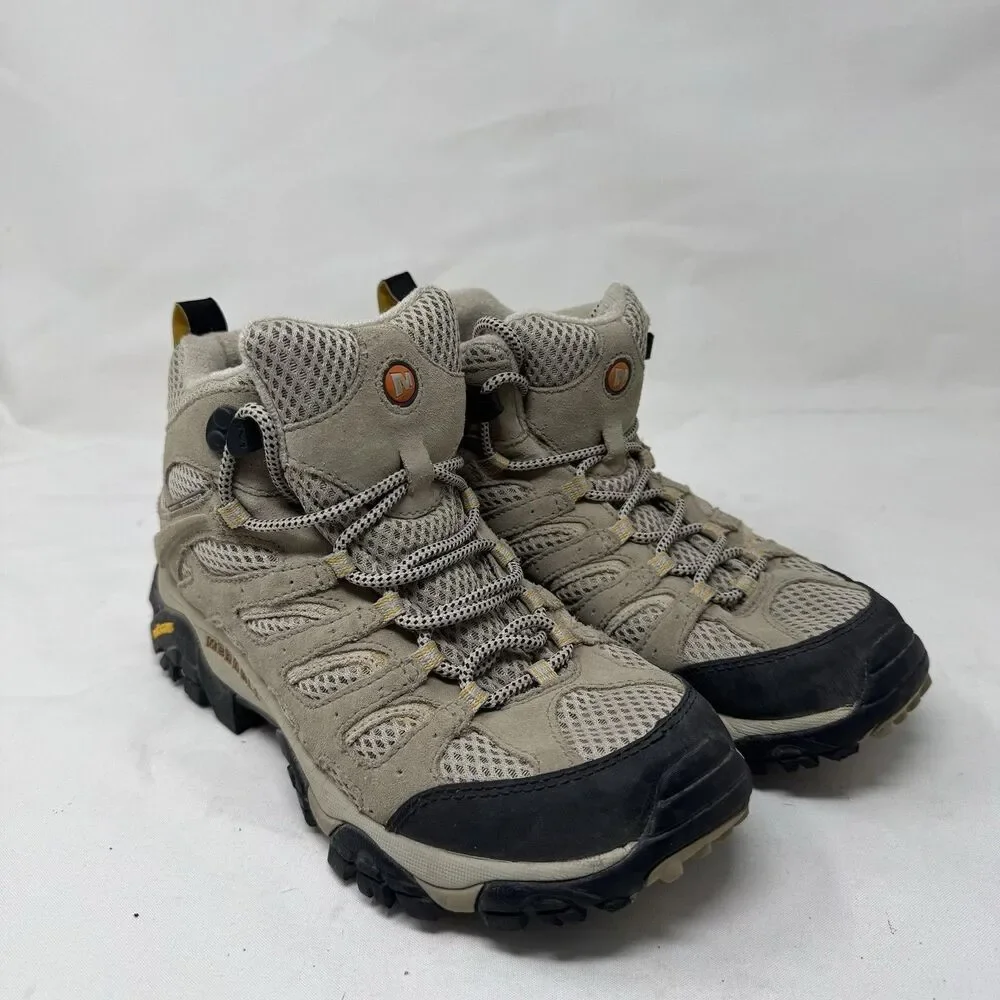 Merrell Moab Ventilator Mid Boots Mens Size 8.5 Taupe Hiking Vibram J86592